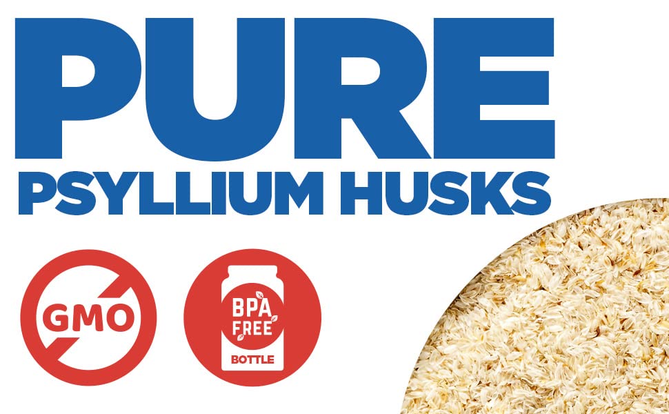 Yerba Prima psyllium husks with measuring scoop for easy dosing.