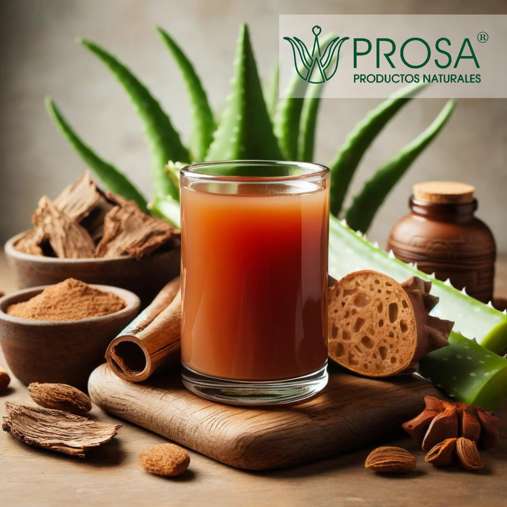 Yerbero PROSA ingredients panel highlights natural Aloe Vera, Nopal, Cuachalalate for wellness