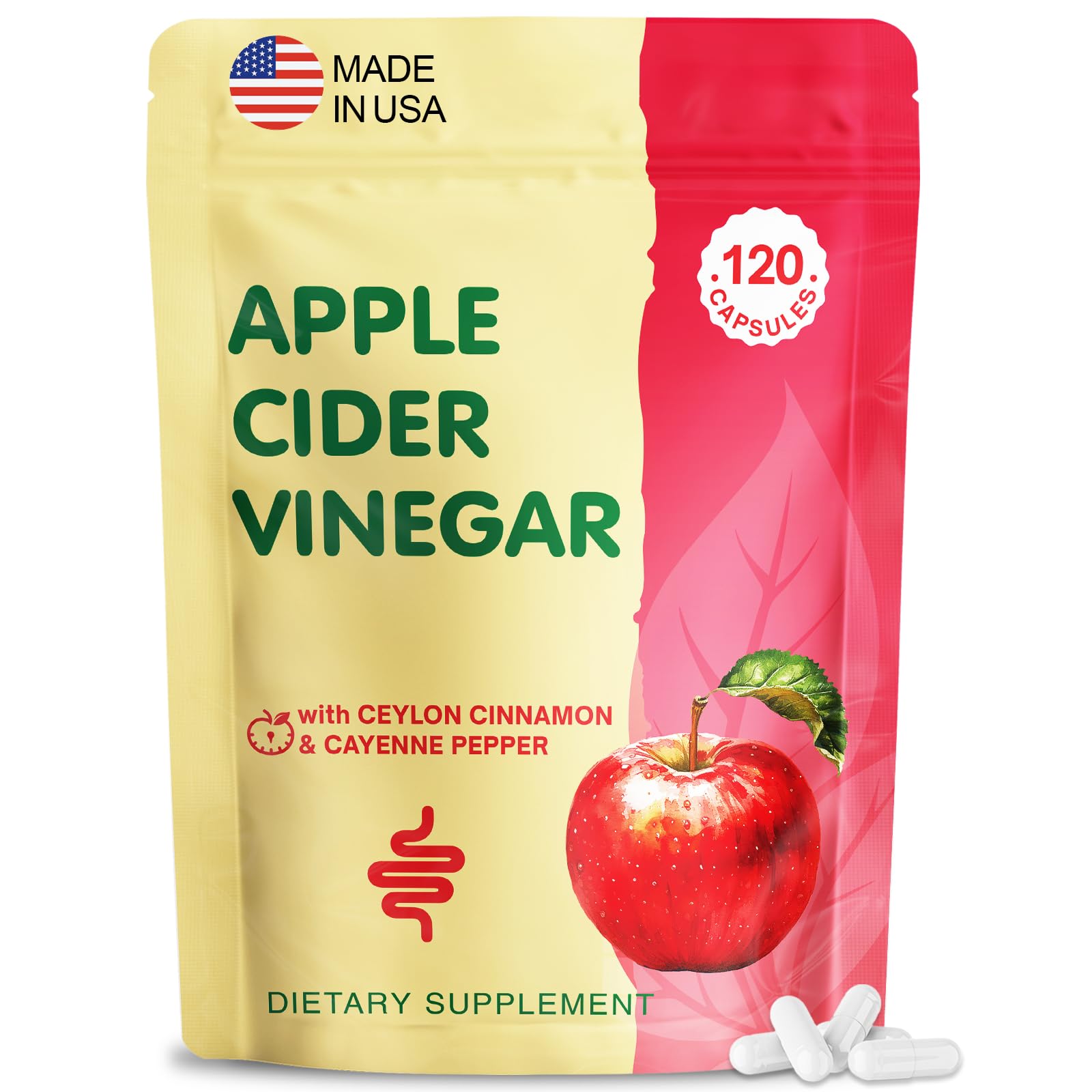 Yerhove Apple Cider Vinegar capsules bottle with 5000mg potency