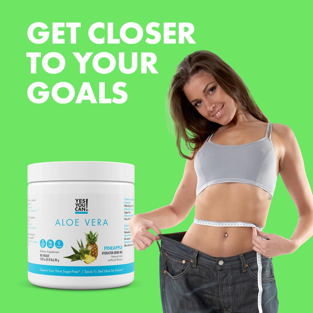Yes You Can Aloe Vera pineapple powder close-up highlighting natural ingredients