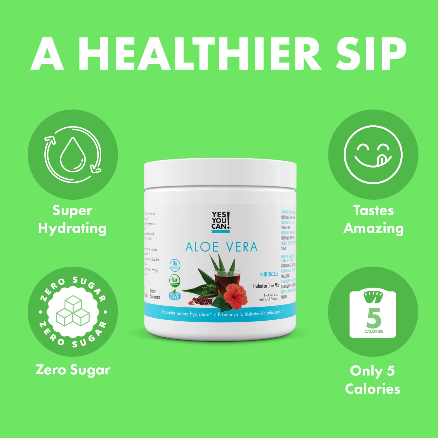 Yes You Can Aloe Vera Powder Drink Mix scoop enables easy measurement