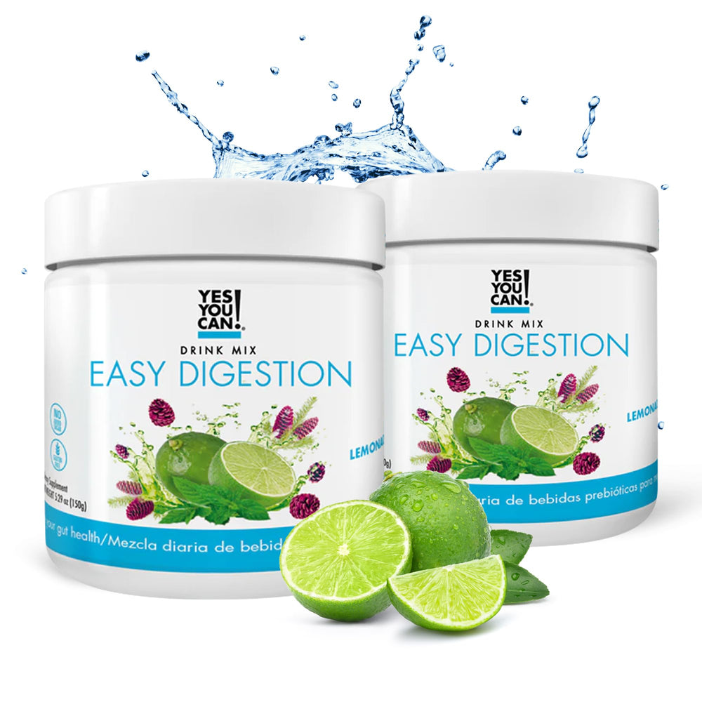 Yes You Can! Easy Digestion Lemon Lime powder packaging for convenient daily use.
