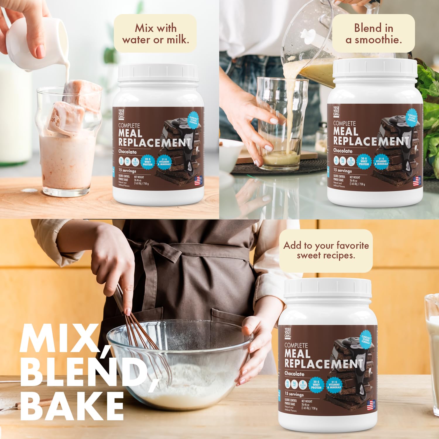 Yes You Can! Coffee flavor shake in cup for morning energy on-the-go.