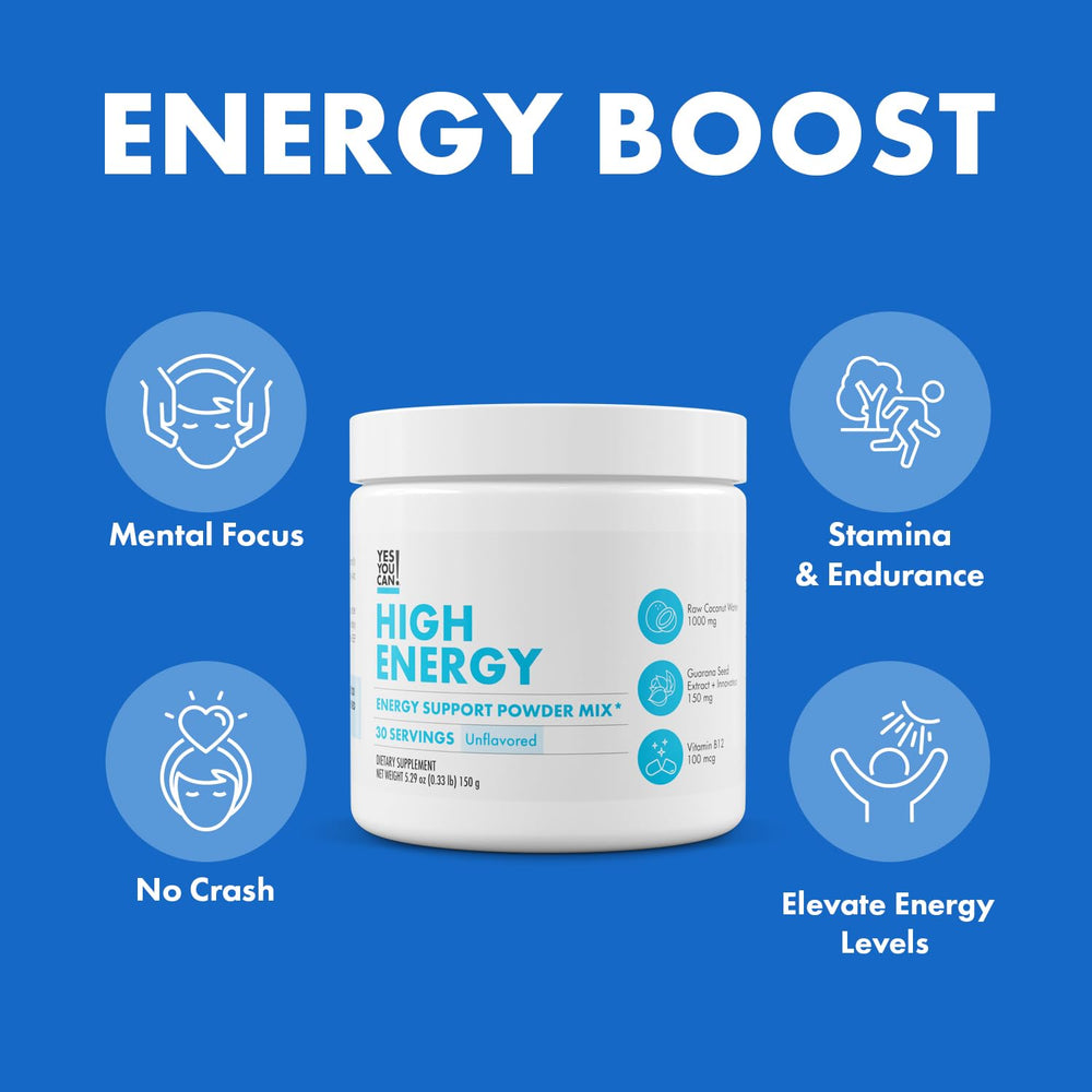 Yes You Can Shake Booster powder scoop with tropical coconut flavor