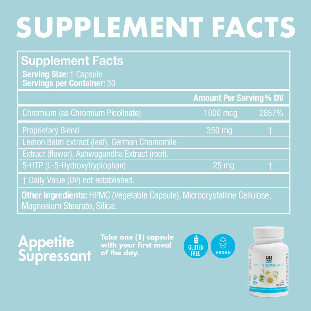 Yes You Can! appetite suppressant capsules for craving control on busy days.