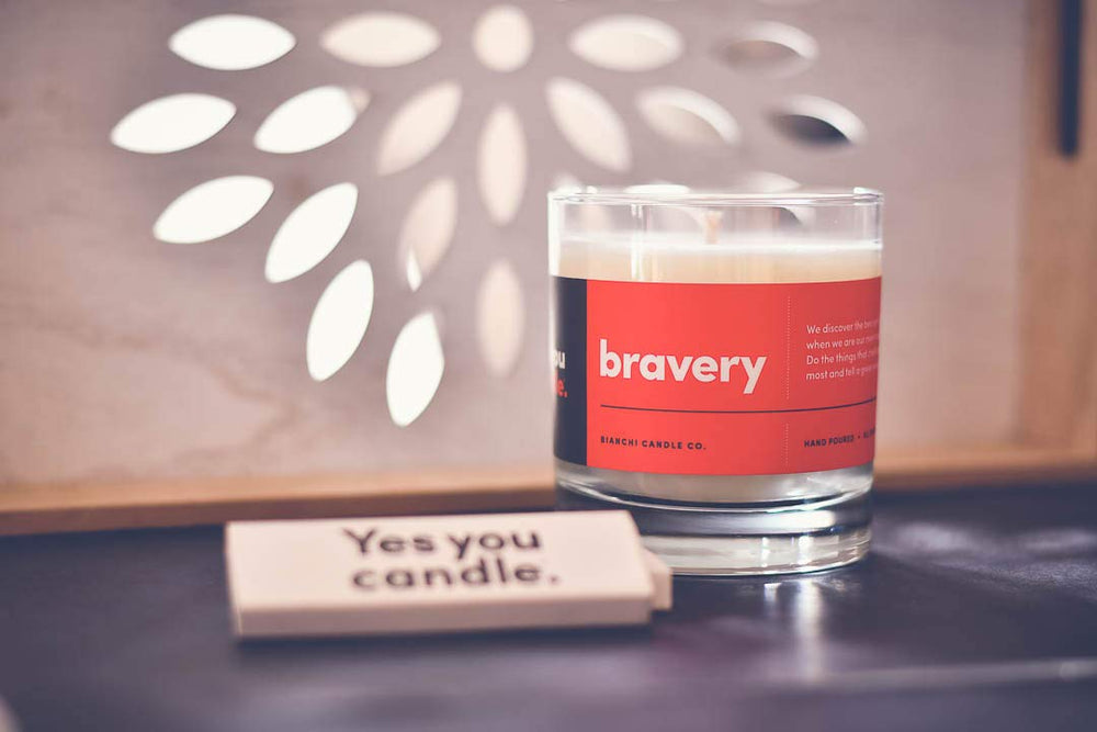 Yes You Candle Bravery Citrus Sage mood-inspired scene, calm evenings ambience
