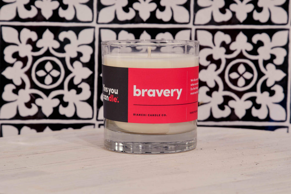 Yes You Candle Bravery Citrus Sage soy wax close-up, natural ingredients and quality