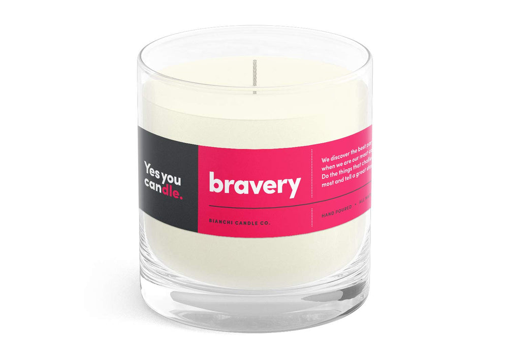 Yes You Candle Bravery Citrus Sage wax pouring shot, cozy morning ritual vibe