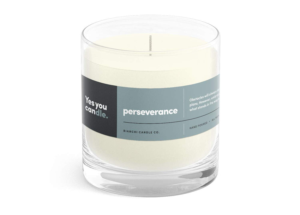 Yes You Candle Perseverance label for daily motivation