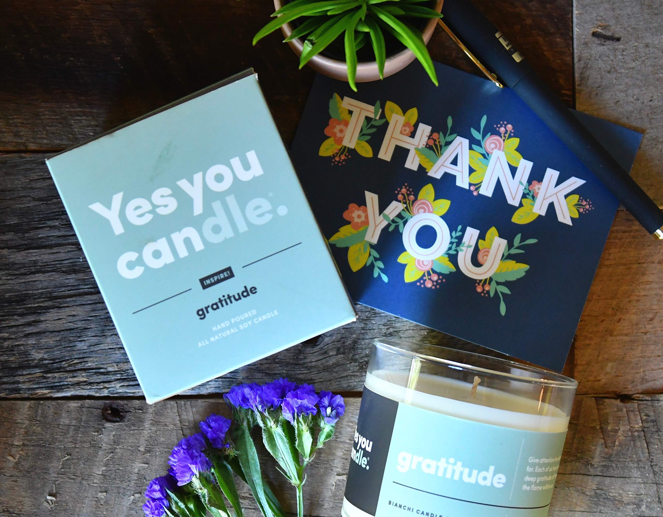 Yes You Candle pure soy wax 8 oz label highlights a clean burn.