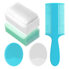 YESYBC cradle cap brush kit front view for gentle scalp grooming and relief.