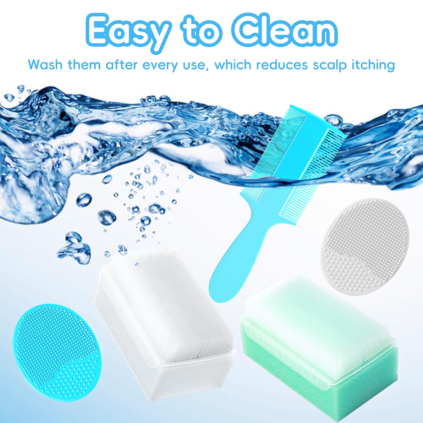 YESYBC long-handle brush reaches hard-to-reach areas during bath time.