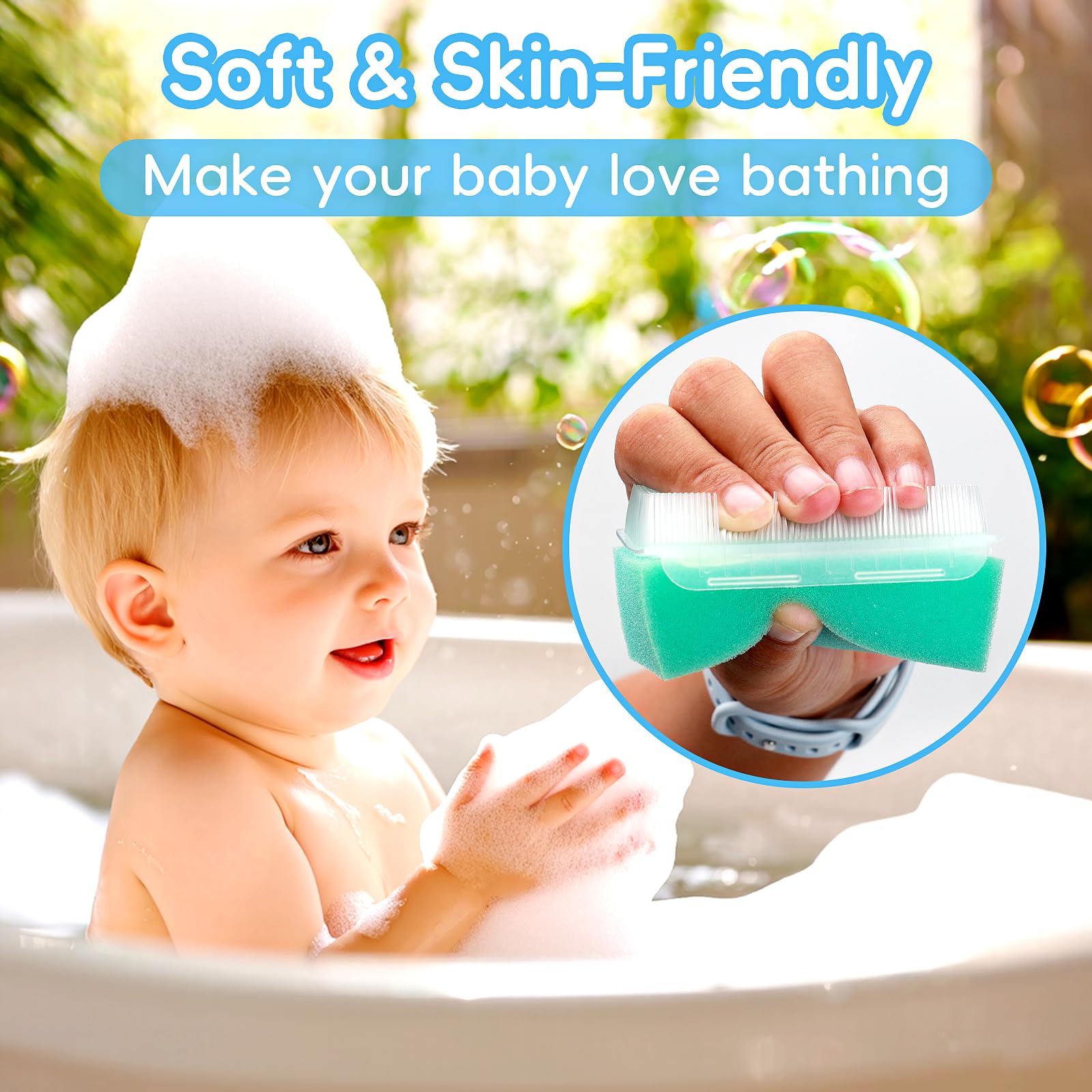 YESYBC silicone cradle cap brush with gentle bristles for flaky scalp care.