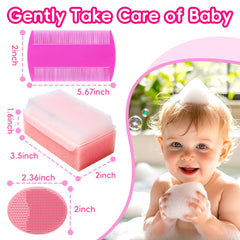 YESYBC silicone cradle cap brush image 1 with soft bristles for gentle cleansing