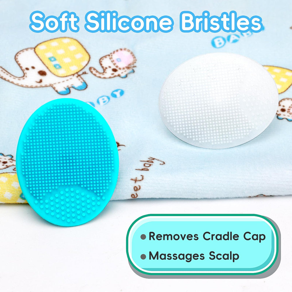 YESYBC silicone cradle cap brush ergonomic grip supports easy parent use.