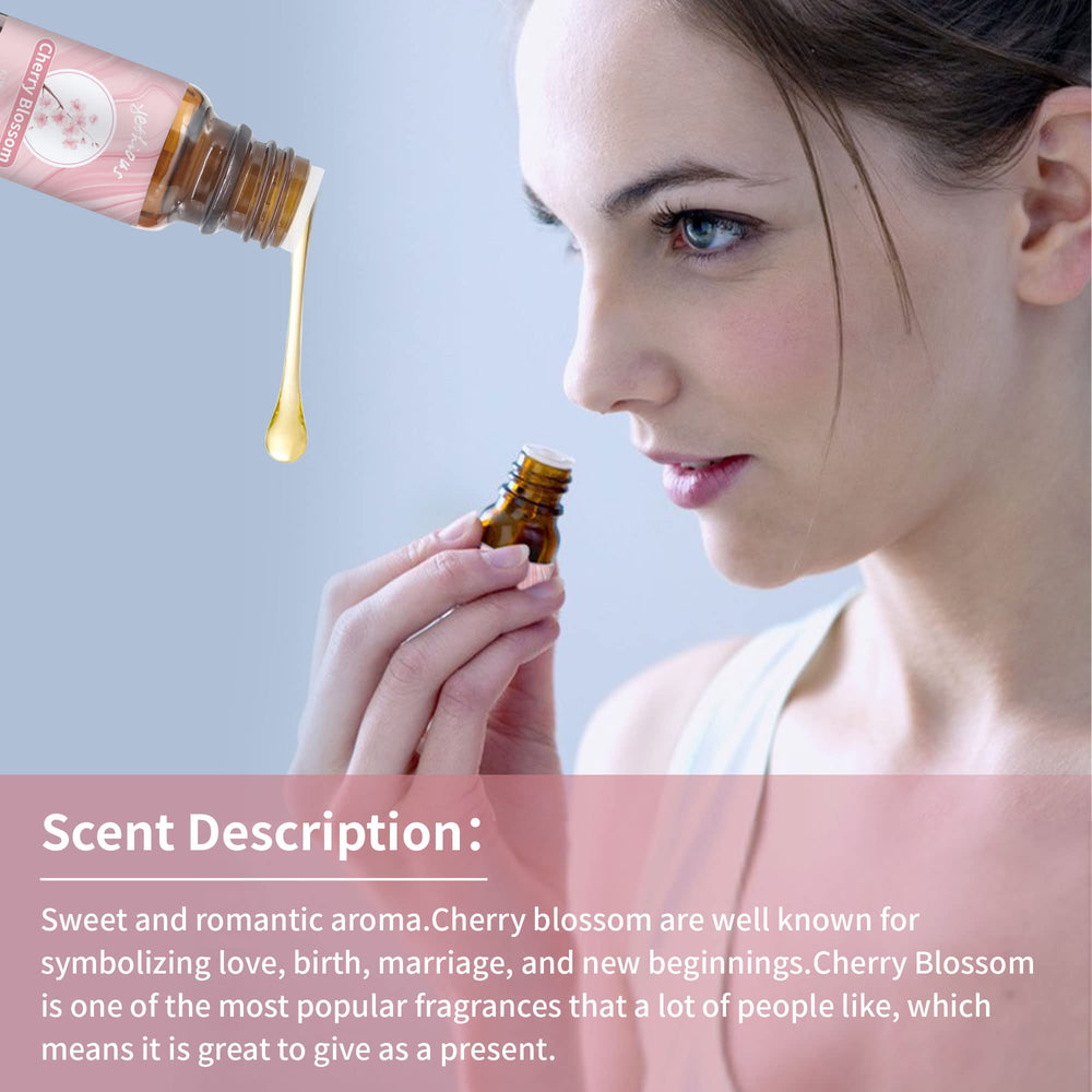 Yethious Cherry Blossom oil for bath relaxation with delicate fragrance.
