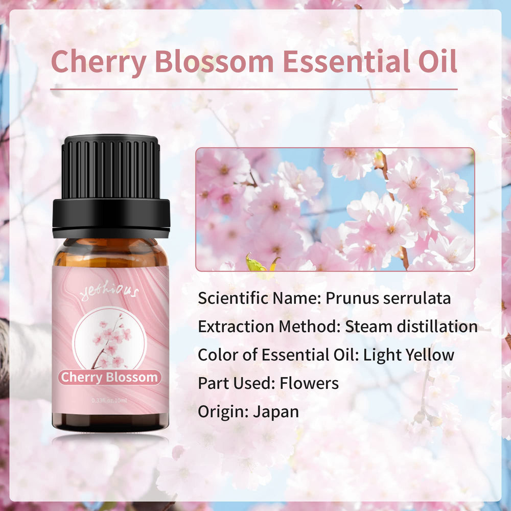 Yethious Cherry Blossom essential oil for hair care with a soft scent.
