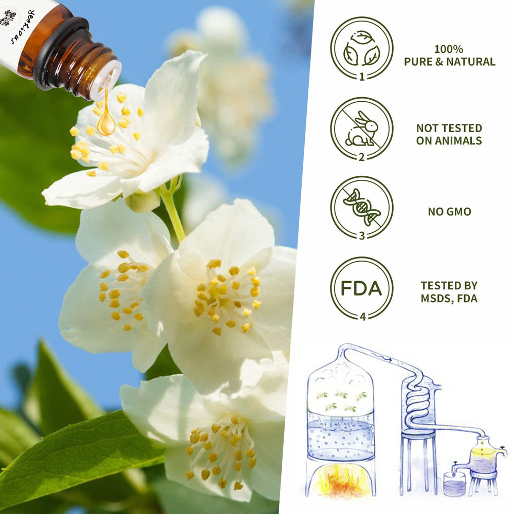Yethious Jasmine Oil for Air Freshener refreshes spaces with natural floral scent.