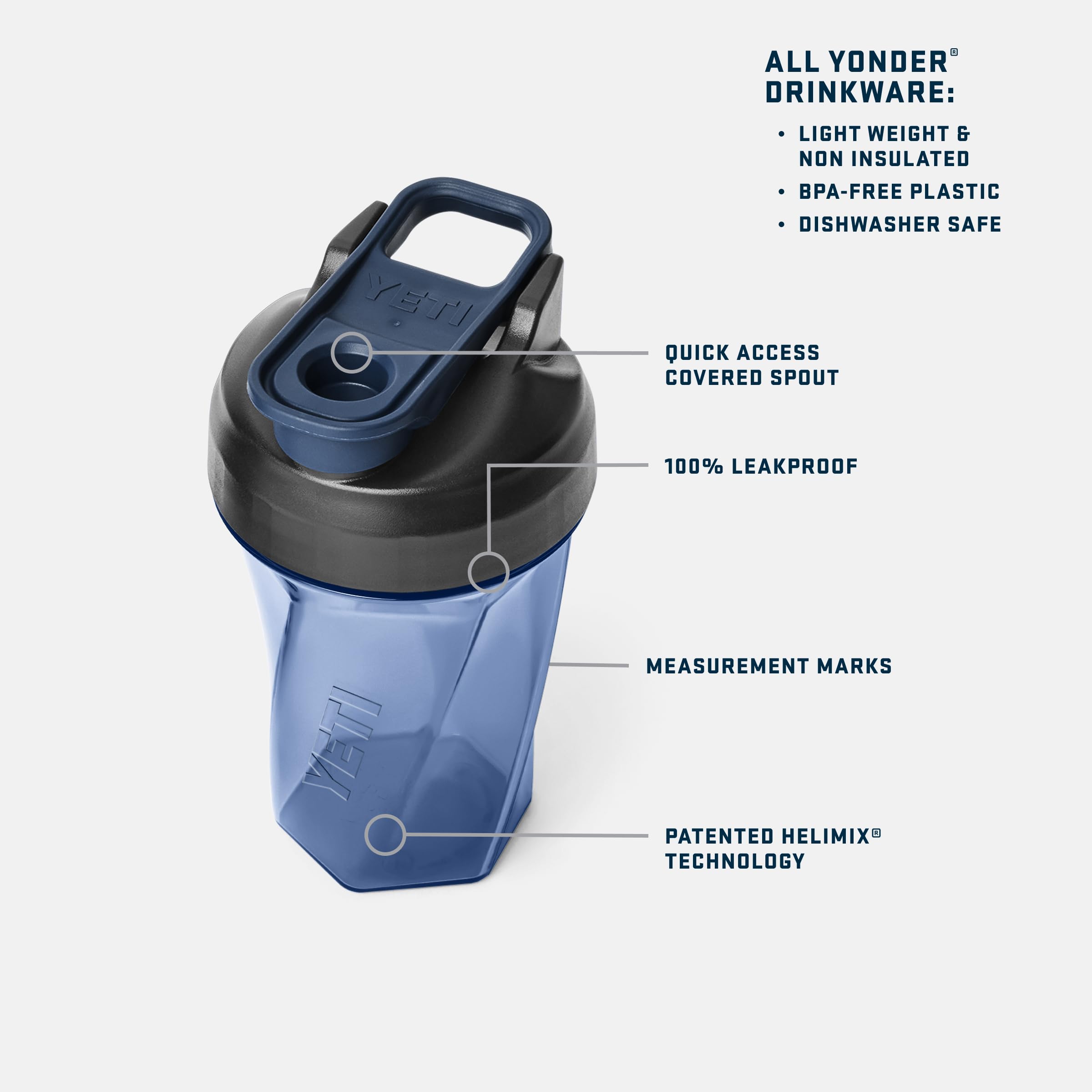 YETI Yonder Helimix bottle cap closed ensuring a spill-free workout
