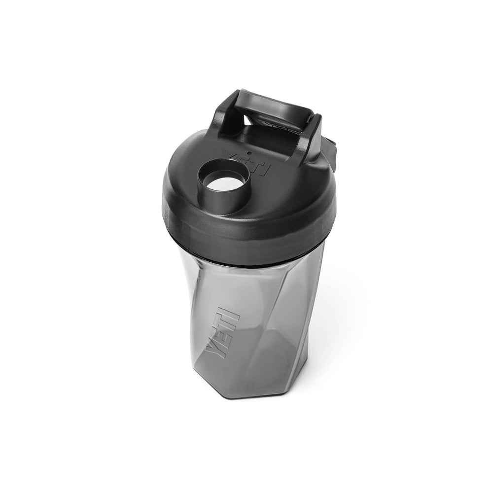 Charcoal-colored YETI Yonder Helimix bottle fits any gym bag