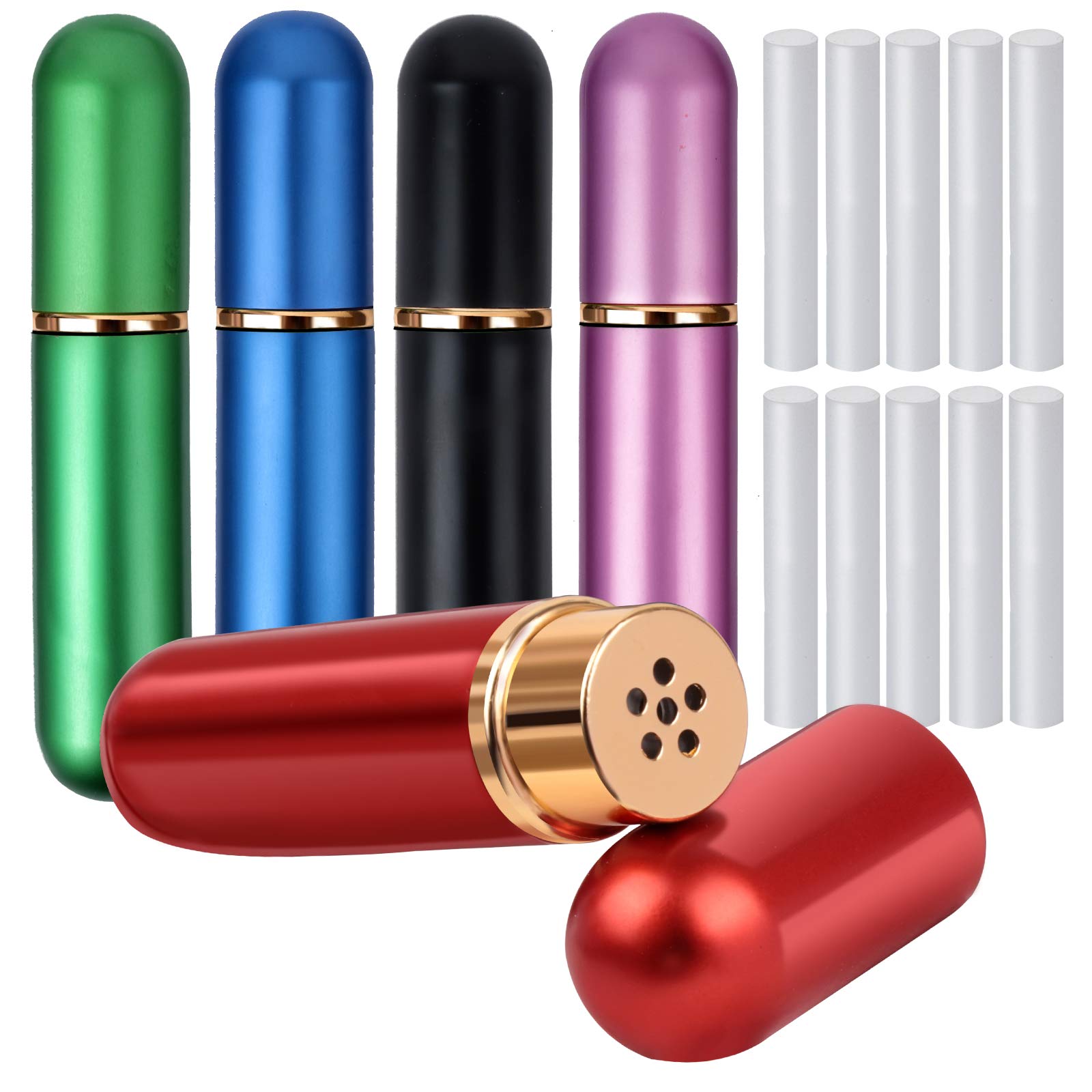 YGDZ essential oil inhaler with red cap, portable aromatherapy on the go.