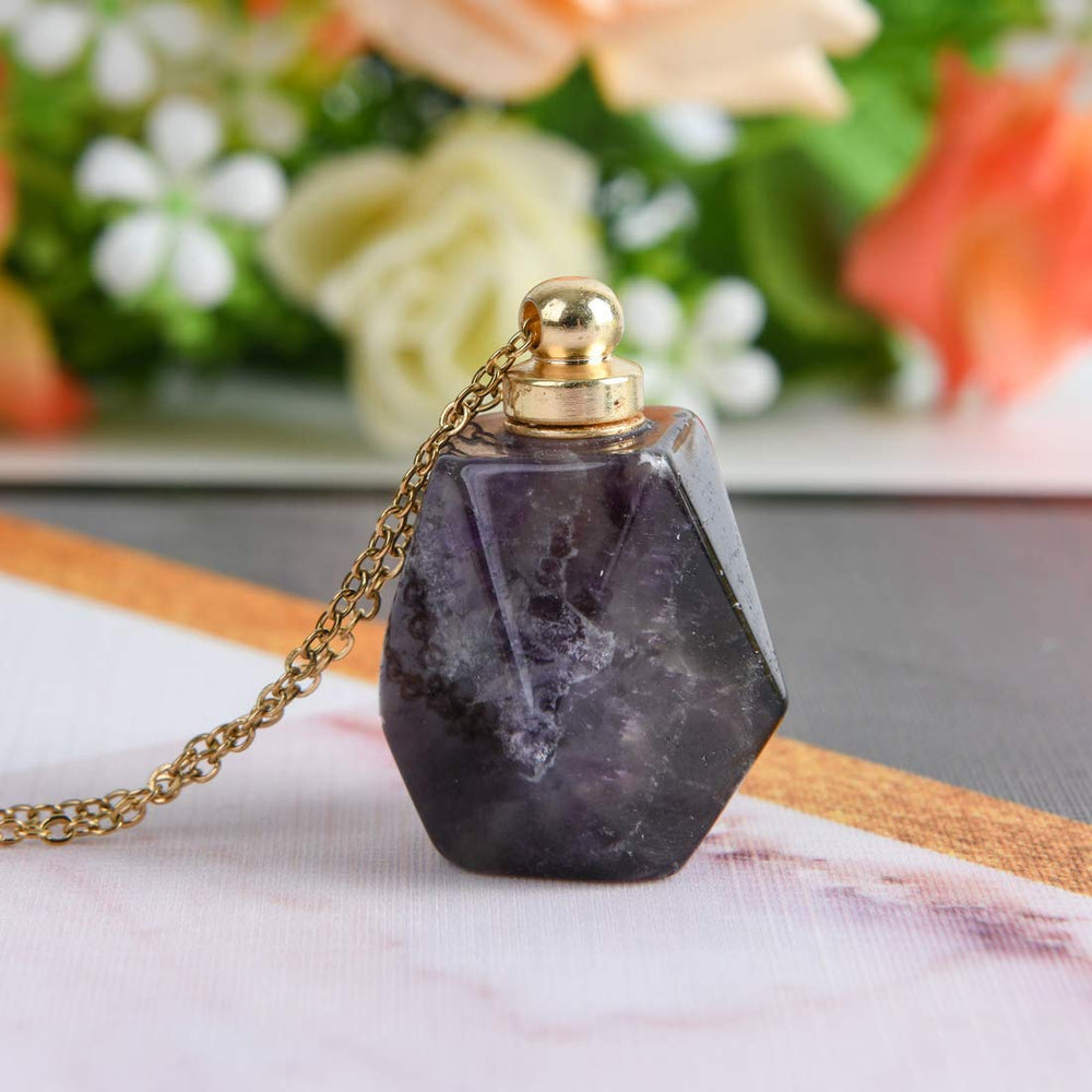 YGLINE Amethyst bottle with included straw, easy scent filling.