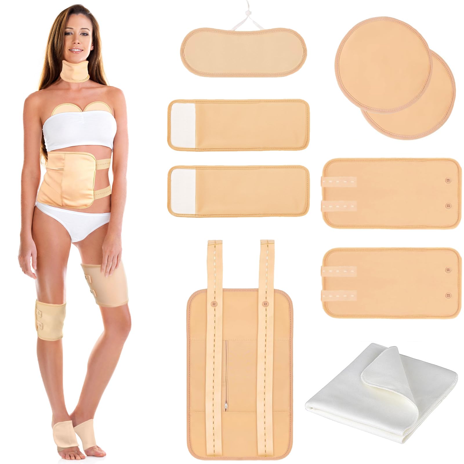 YHOVID castor oil pack wrap full kit showing versatile full-body use and reusable design