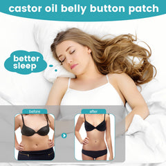 YHOVID castor oil patch demonstrates easy peel-and-stick application on skin.