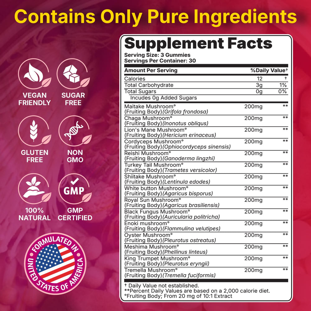 Yi Nutrition packaging highlighting the 15-in-1 mushroom complex