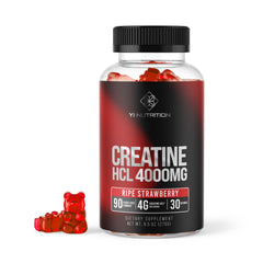 Yi Nutrition Creatine HCL Gummy bottle front for convenient high-potency workouts.
