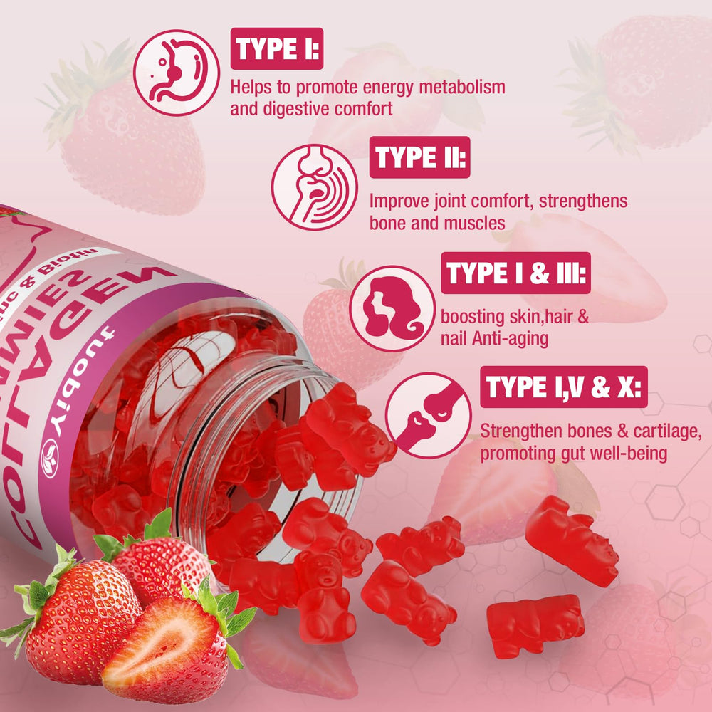 Yidout collagen gummies ingredients vitamin C biotin for hair nails