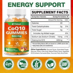 Yidout CoQ10 gummies pack of 2 demonstrates easy daily routine and travel-friendly supplementation.