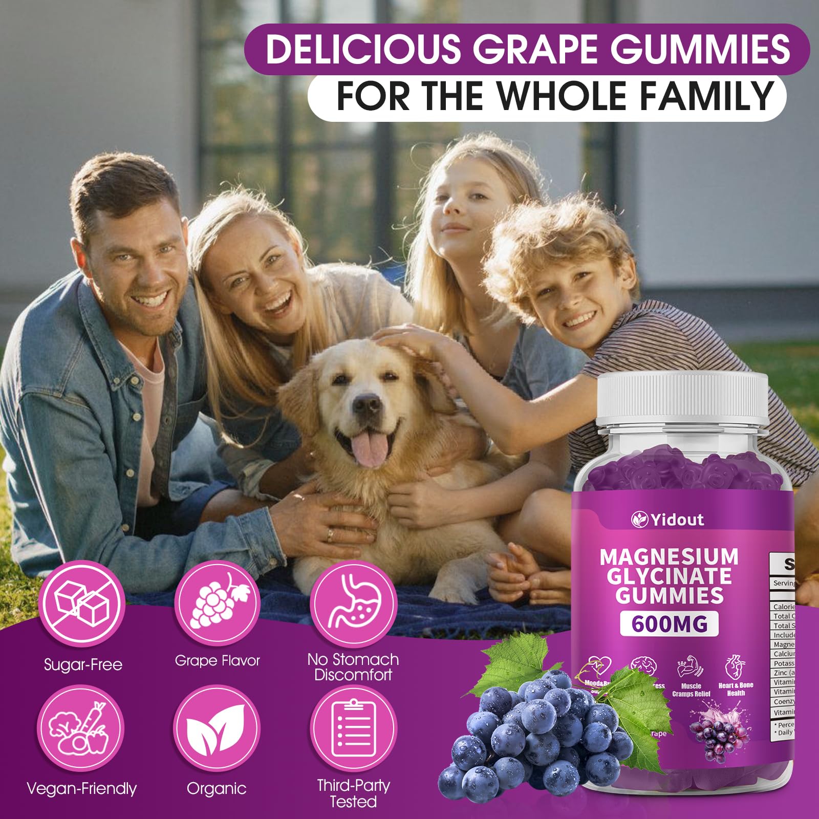 Yidout gummies soft chewy texture closeup suitable for easy ingestion.