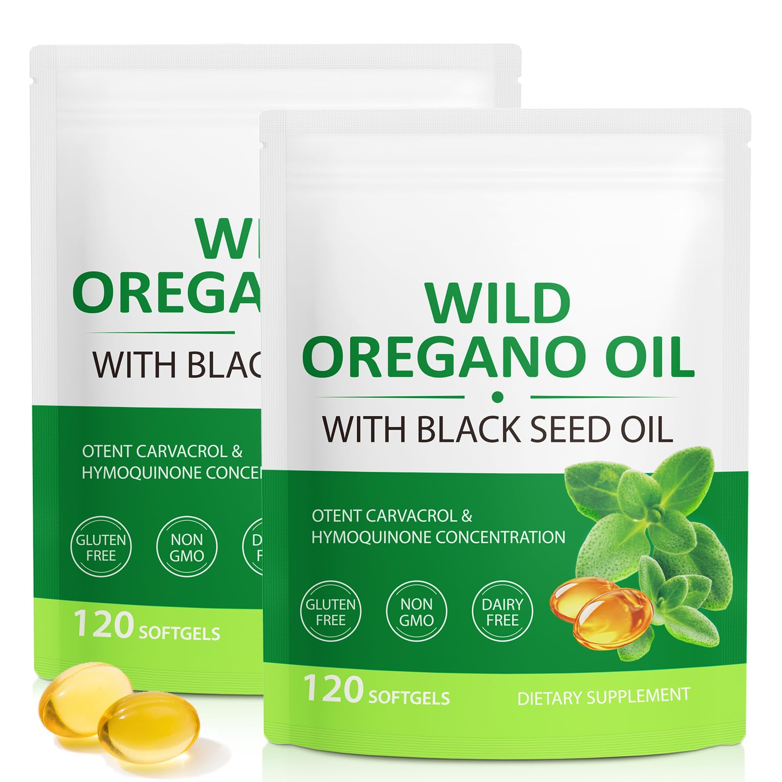 YIEEGCM Wild Oregano Oil softgels bottle for daily vitality support.