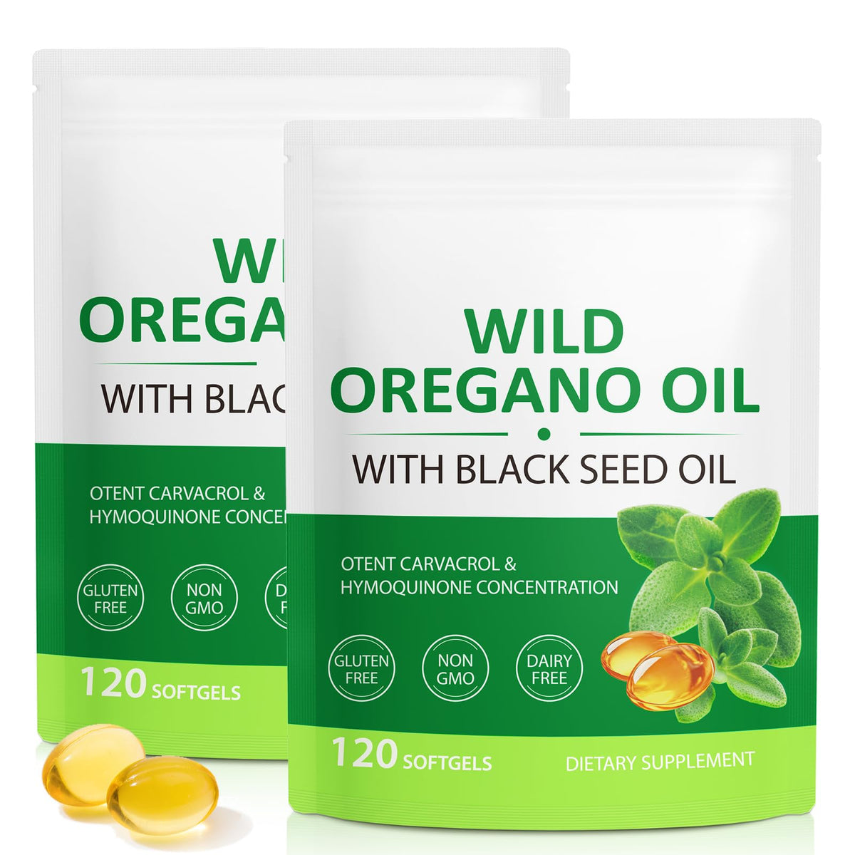YIEEGCM Wild Oregano Oil softgels bottle for daily vitality support.