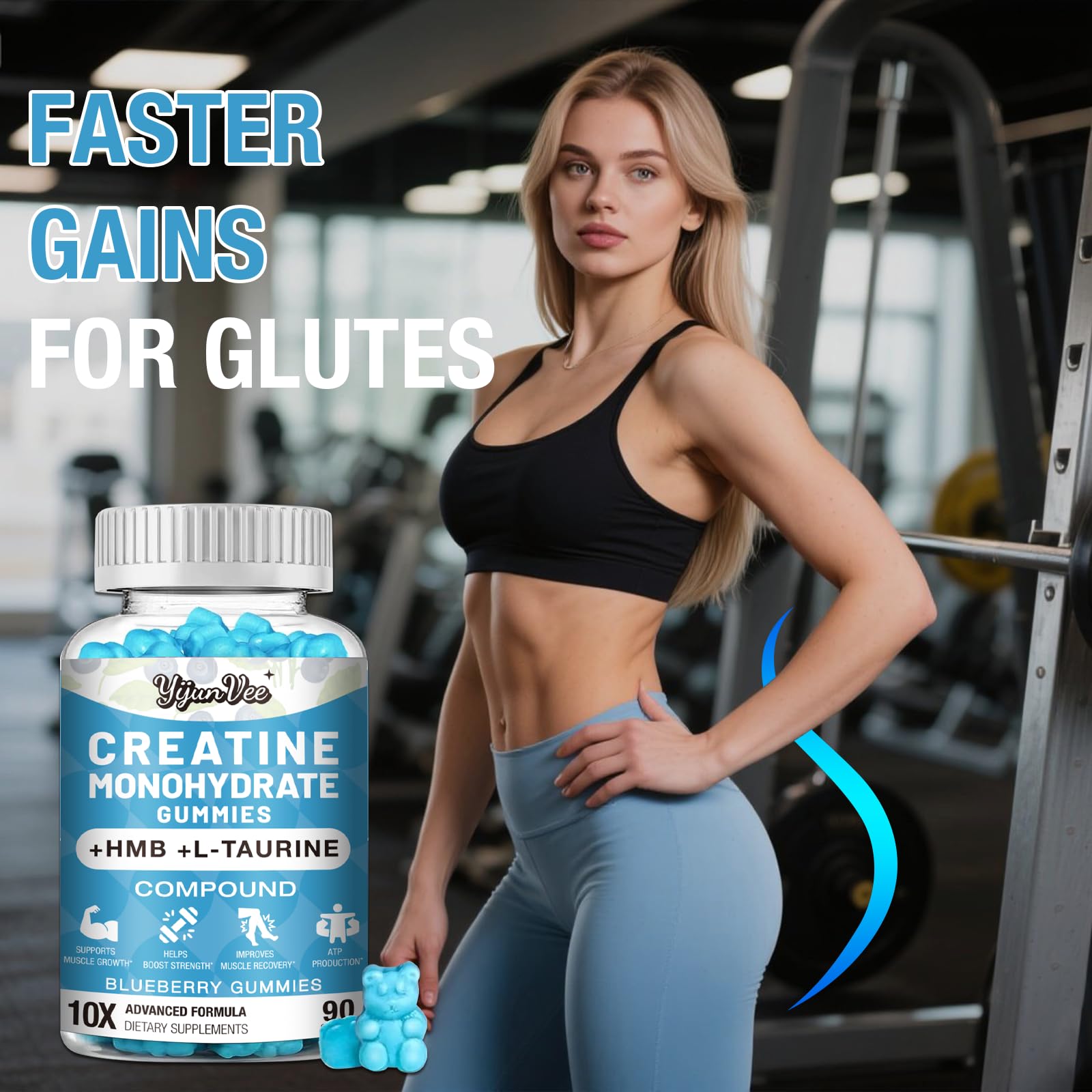 Gummies held in hand for quick pre or post workout use