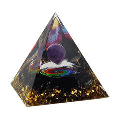 YINBEILIXU Crystal Pyramid with amethyst sphere enhances focus and calm on your desk.
