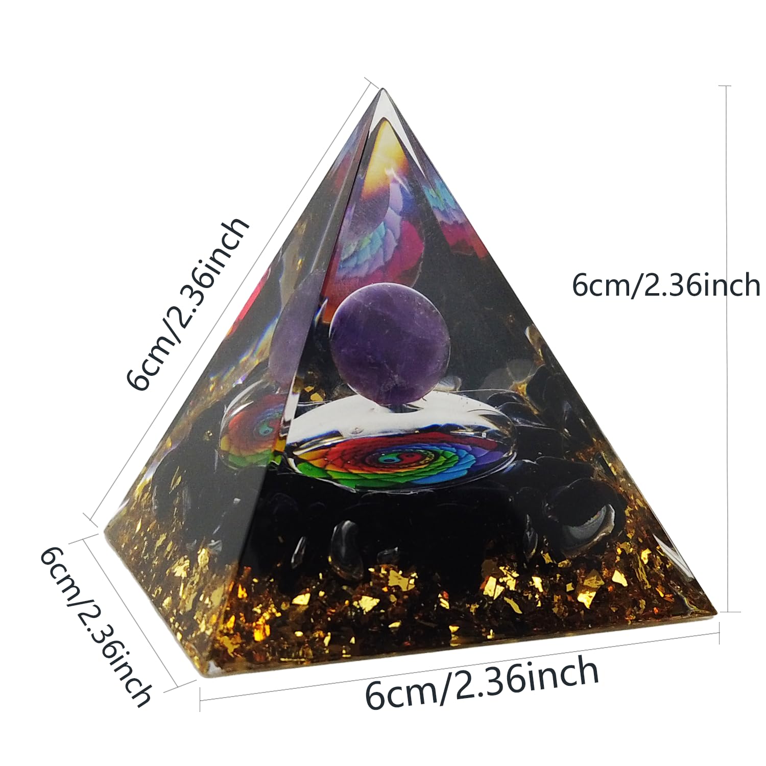 YINBEILIXU Crystal Pyramid obsidian-core for shielding negativity and emotional clarity in daily life.