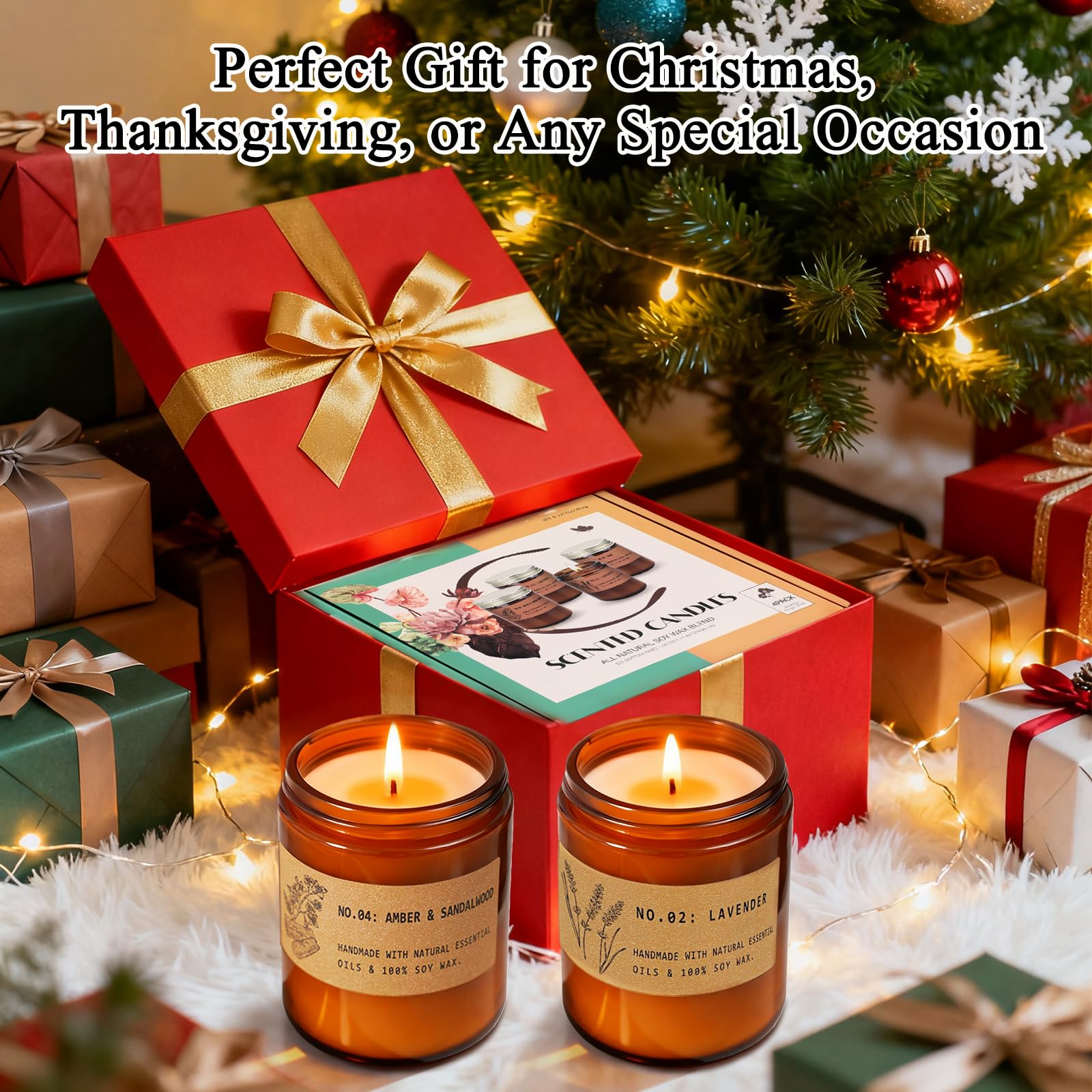 YINUO LIGHT 36-ounce candle set delivers long-lasting fragrance.