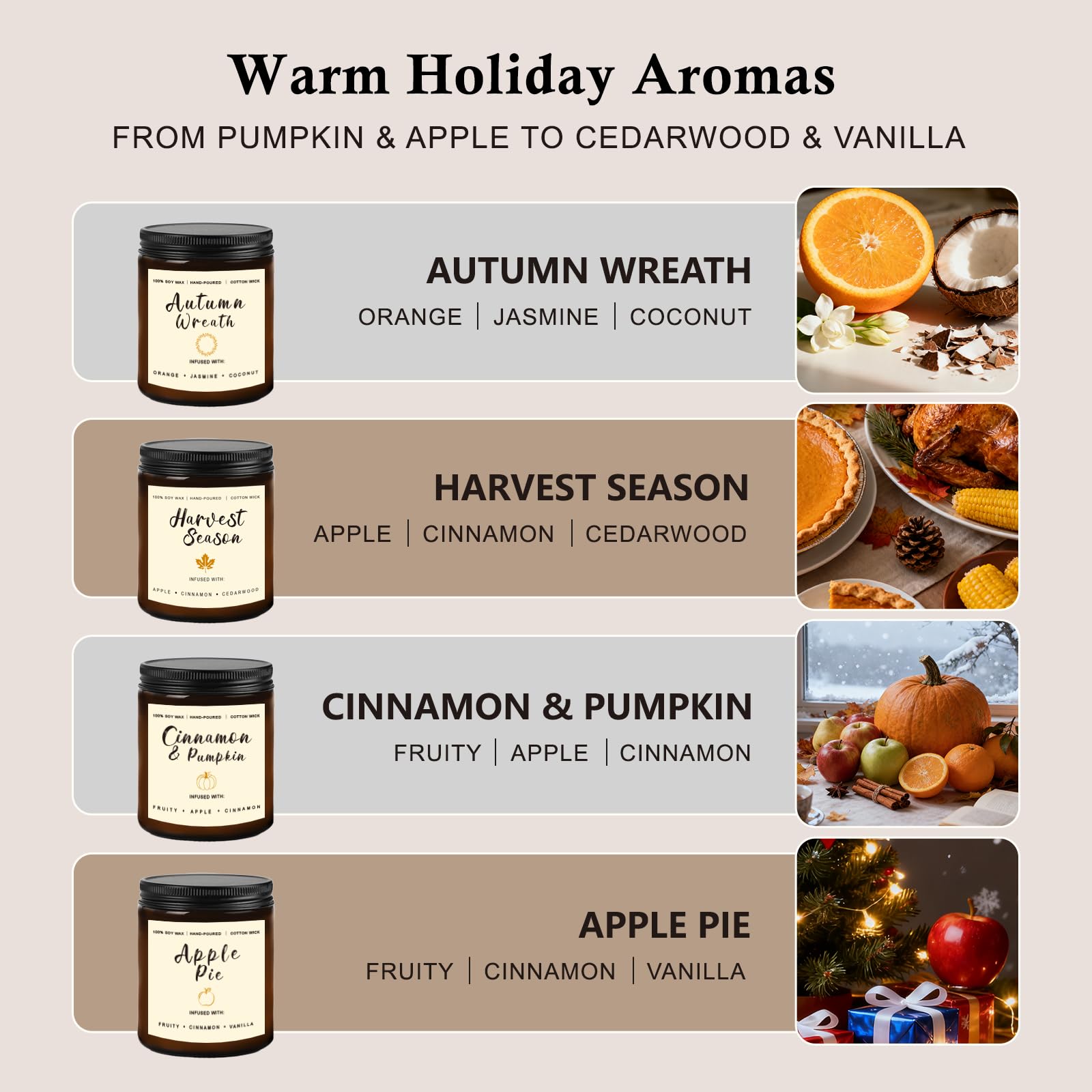 YINUO LIGHT Apple Vanilla candle with long-lasting aroma for cozy evenings