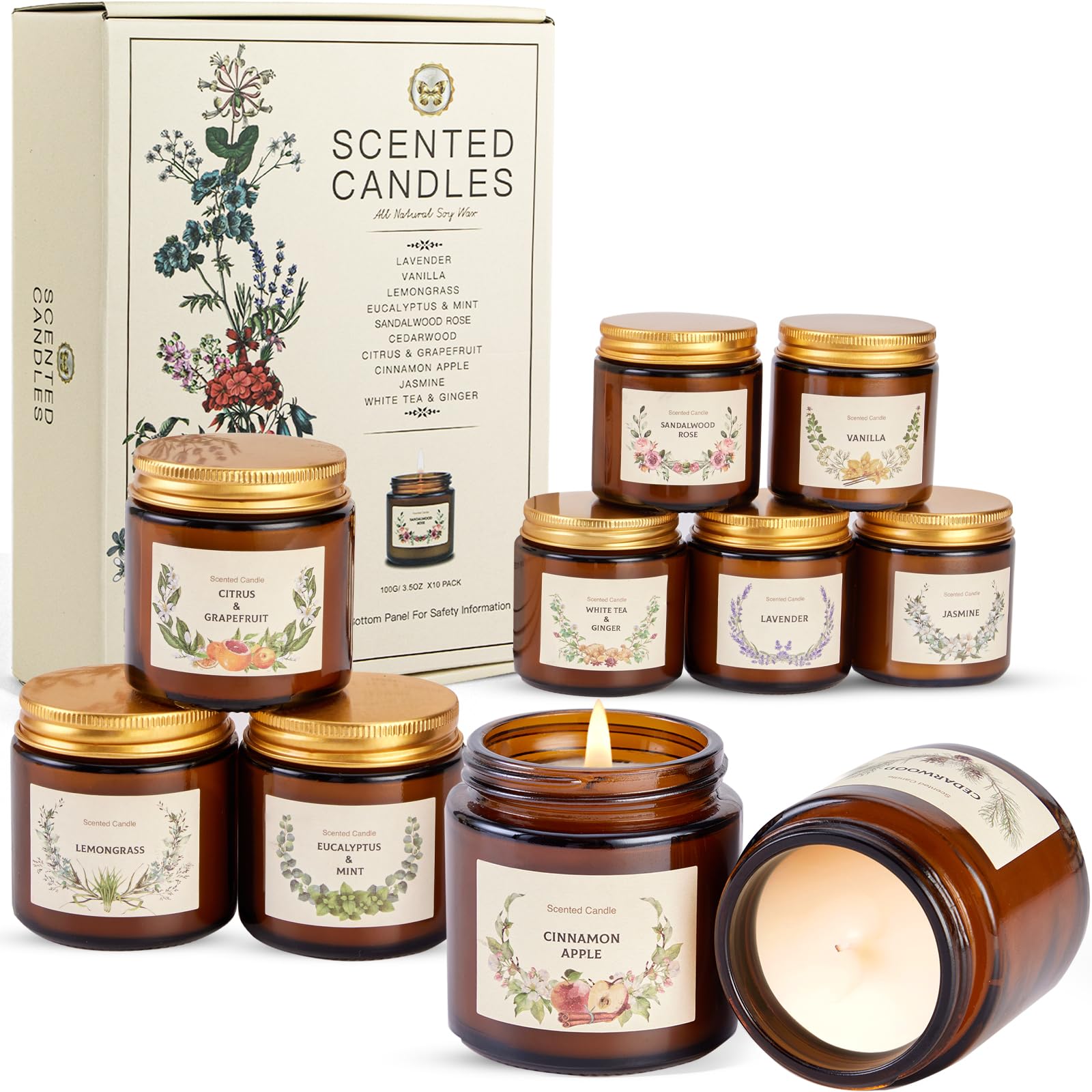 YINUO LIGHT gift box with amber jars ready for gifting and warmth.