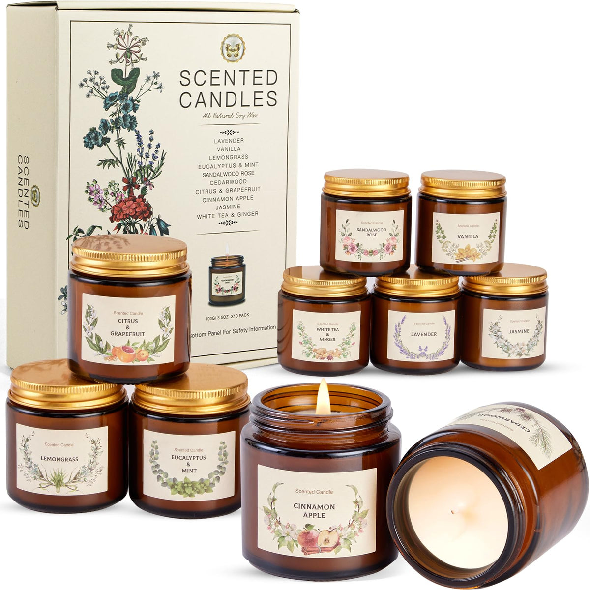 YINUO LIGHT gift box with amber jars ready for gifting and warmth.