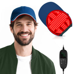 YIPFREE Red Light Cap front view with adjustable fit for comfort