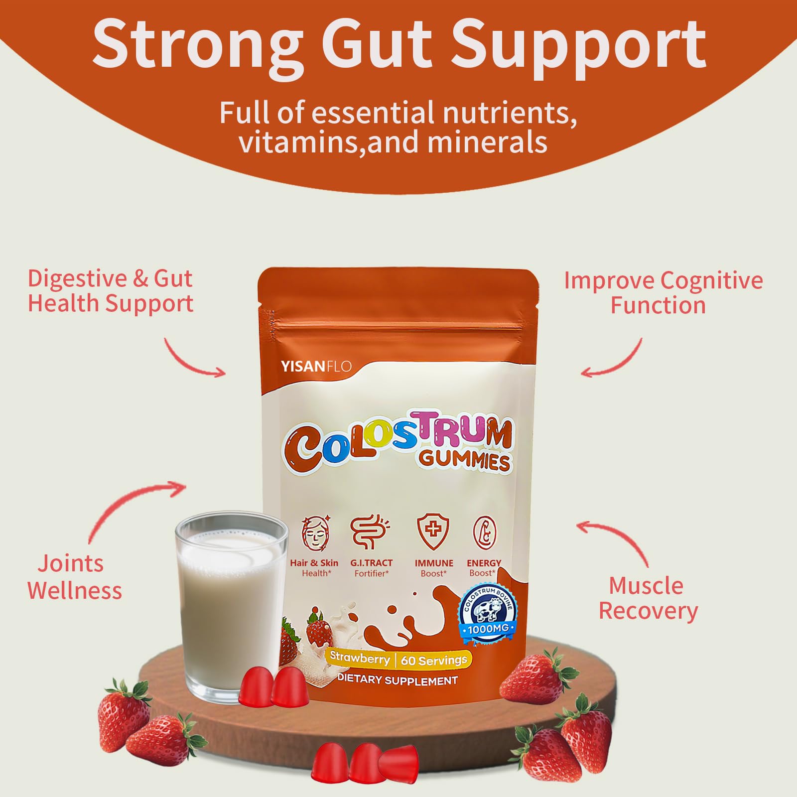 Kid-friendly YISANFLO gummies offer a tasty way to support wellness.