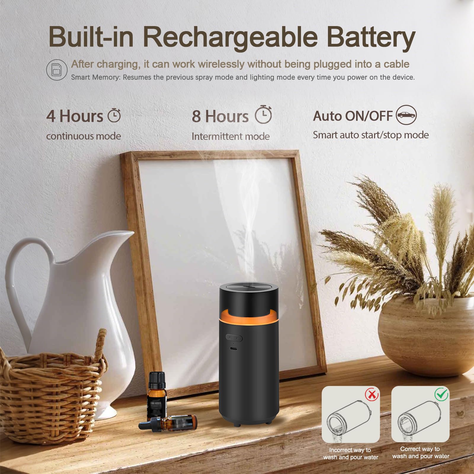 YIXIUTEN diffuser auto mode safety indicators emphasize hands-free convenience