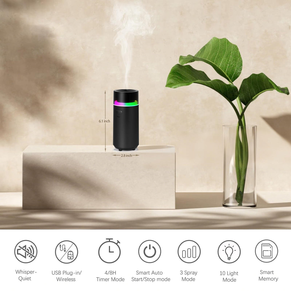 YIXIUTEN smart car diffuser battery compartment open showcases rechargeable 3000mAh power