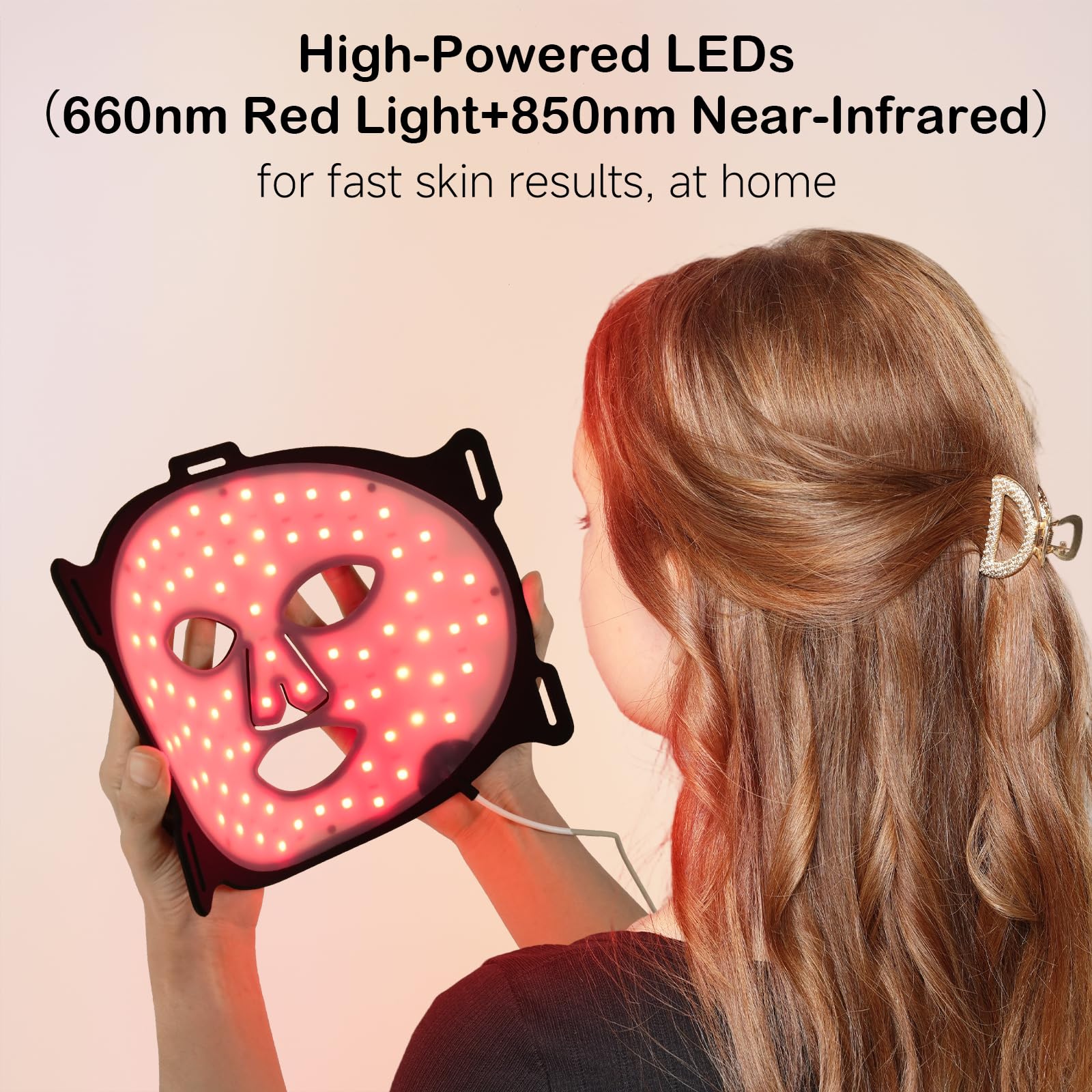 YKeluxon eye mask component shielding eyes during bright light session
