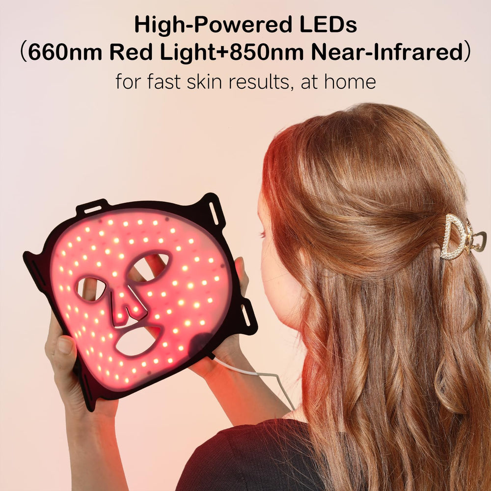 YKeluxon eye mask component shielding eyes during bright light session