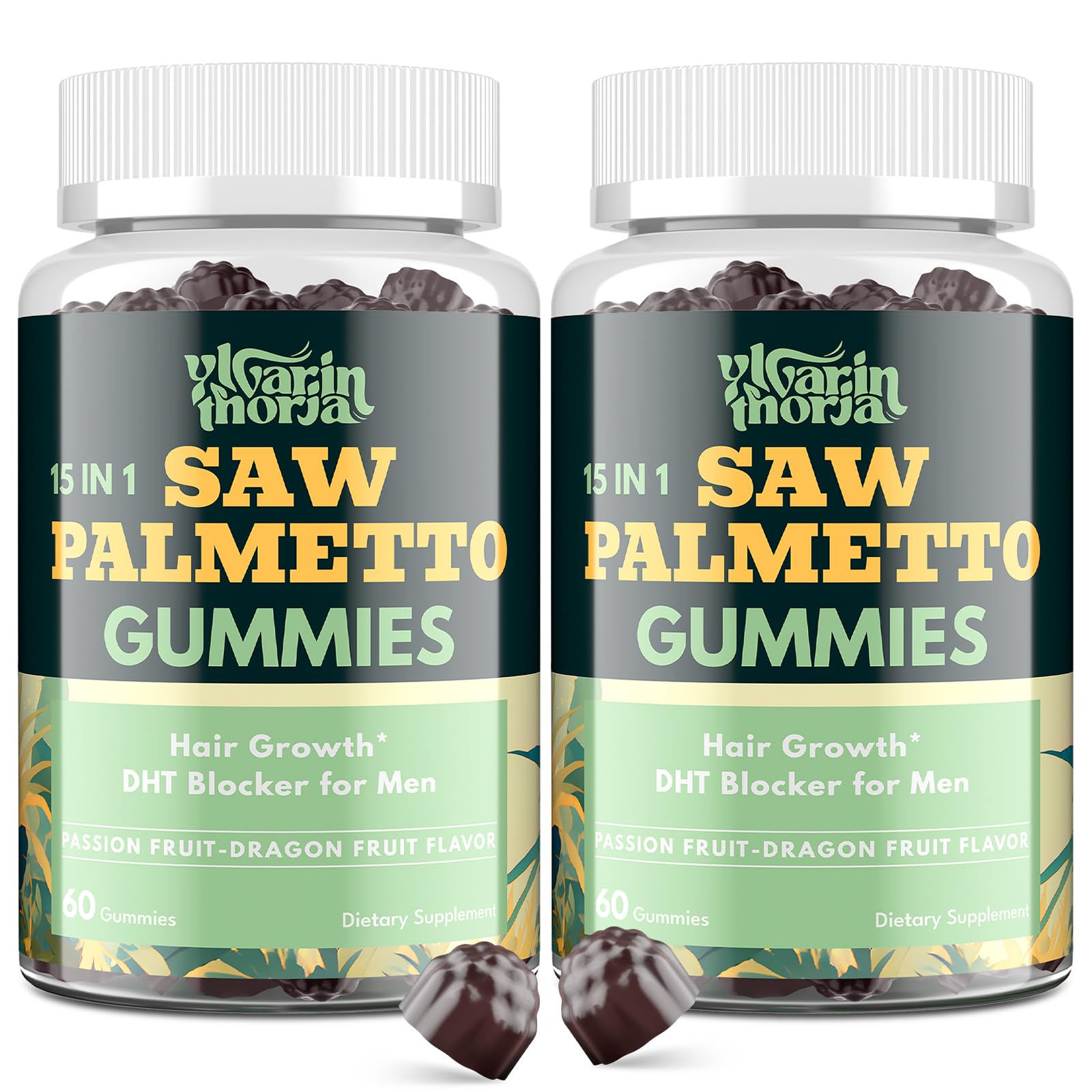 YLVARIN THORIA Saw Palmetto Gummies bottle for daily support and vitality.