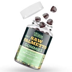 YLVARIN THORIA Saw Palmetto Gummies bottle supports prostate function and urinary flow.